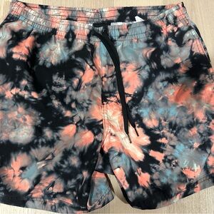 Vans Men's Black and‎ Orange Tie-Dye Board Shorts like new size M shorter length